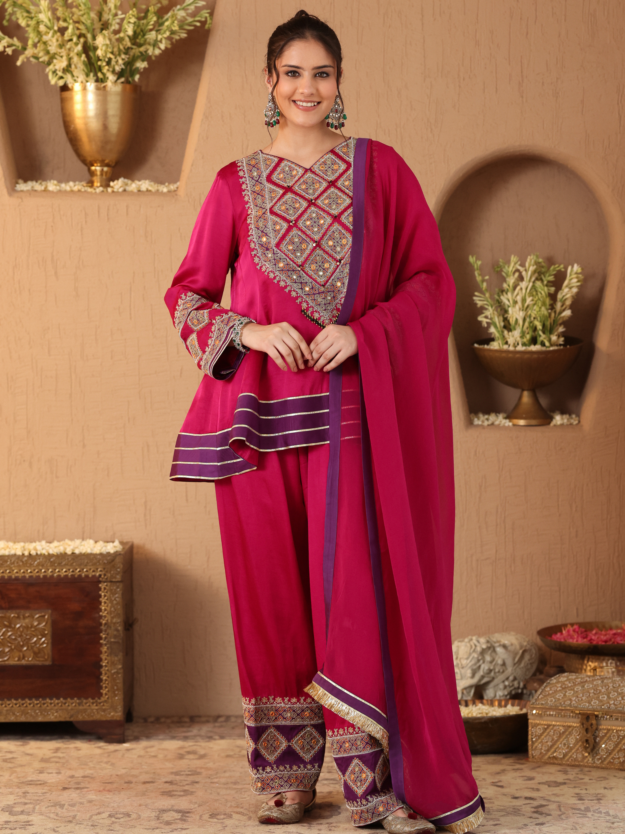 Rani Pink Purple Shiddat Kurta Set