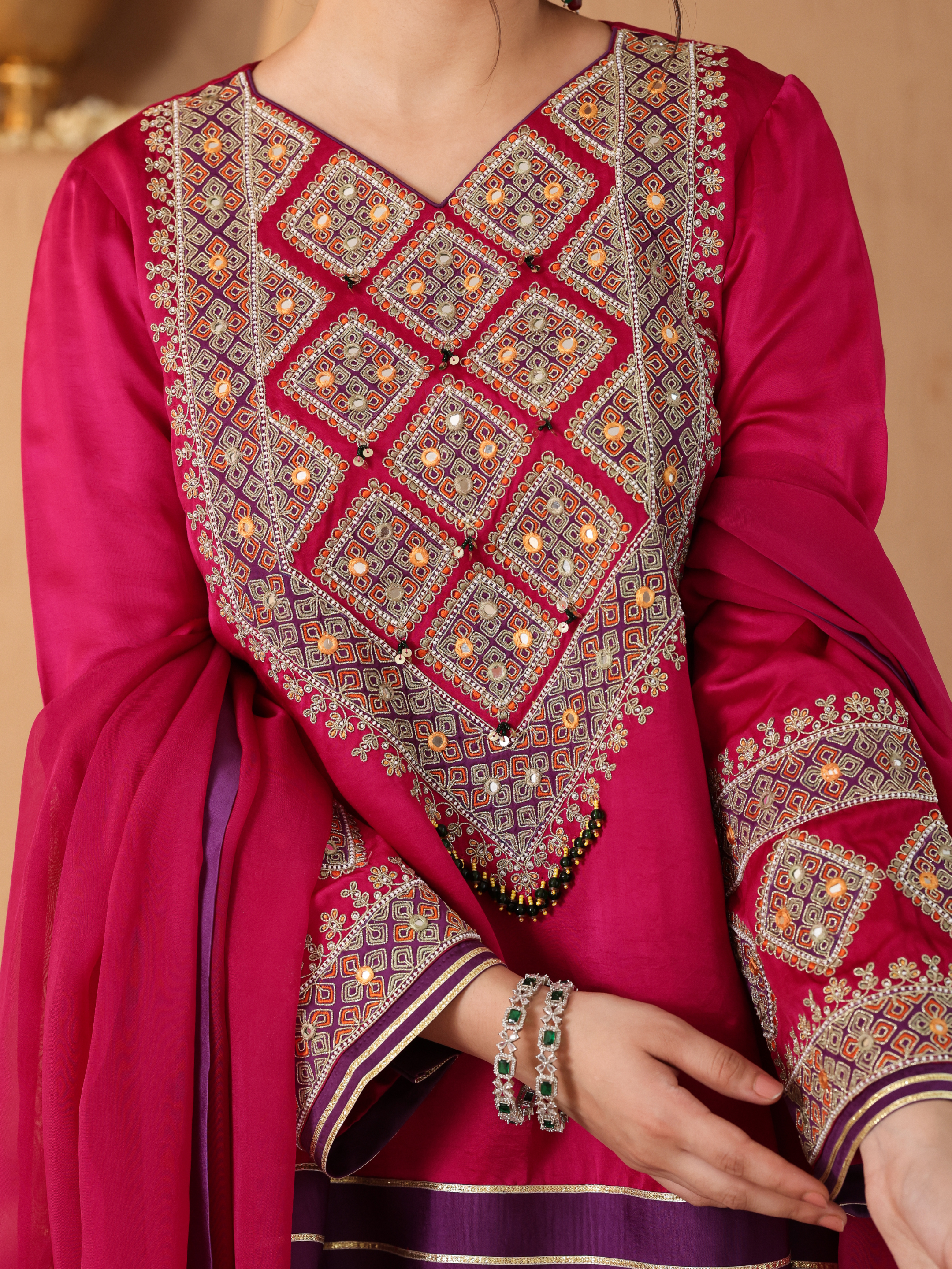 Rani Pink Purple Shiddat Kurta Set
