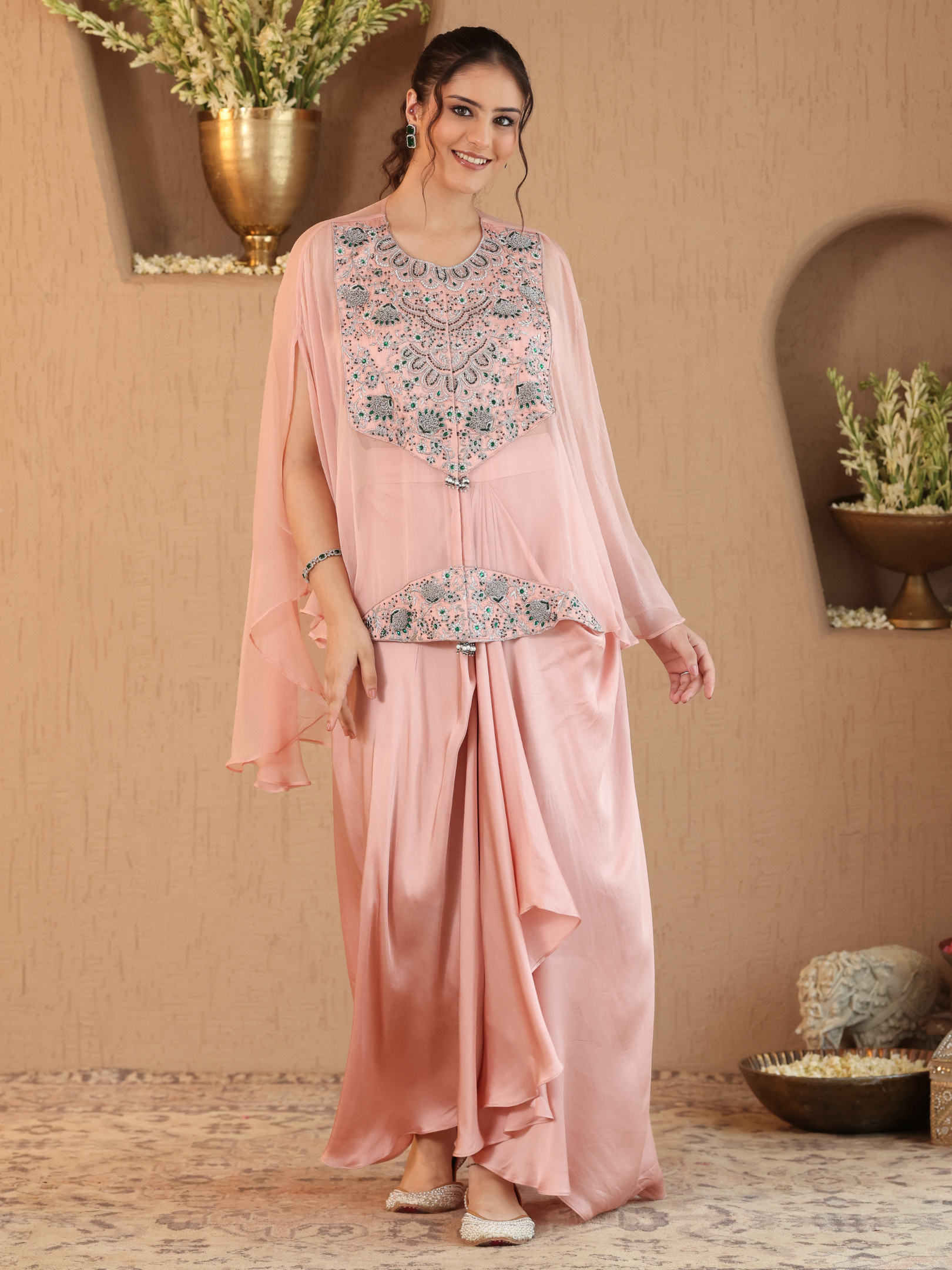 Blush Pink Ivara Dhoti Set