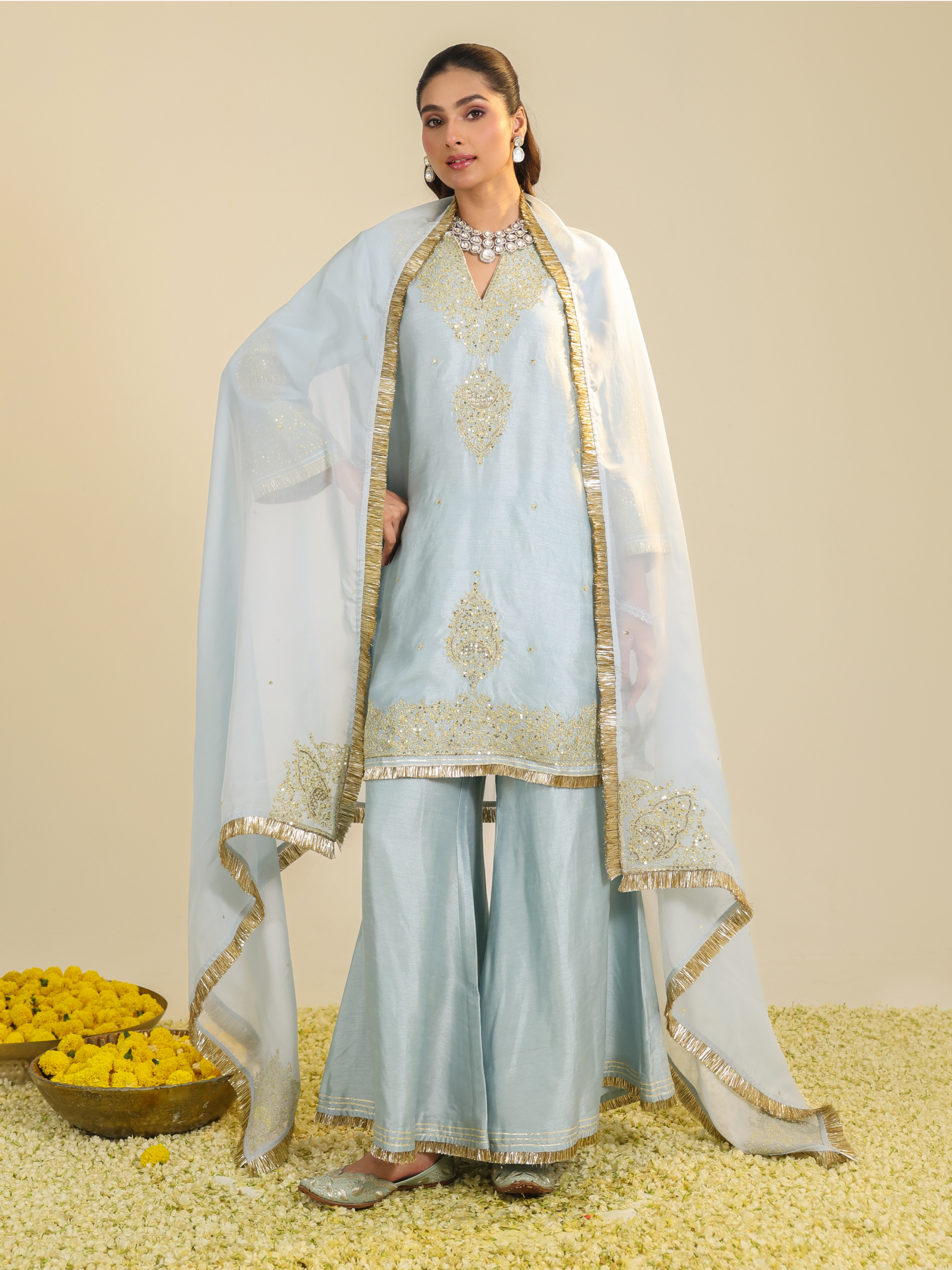 Gulmarg Powder Blue Kurta Set