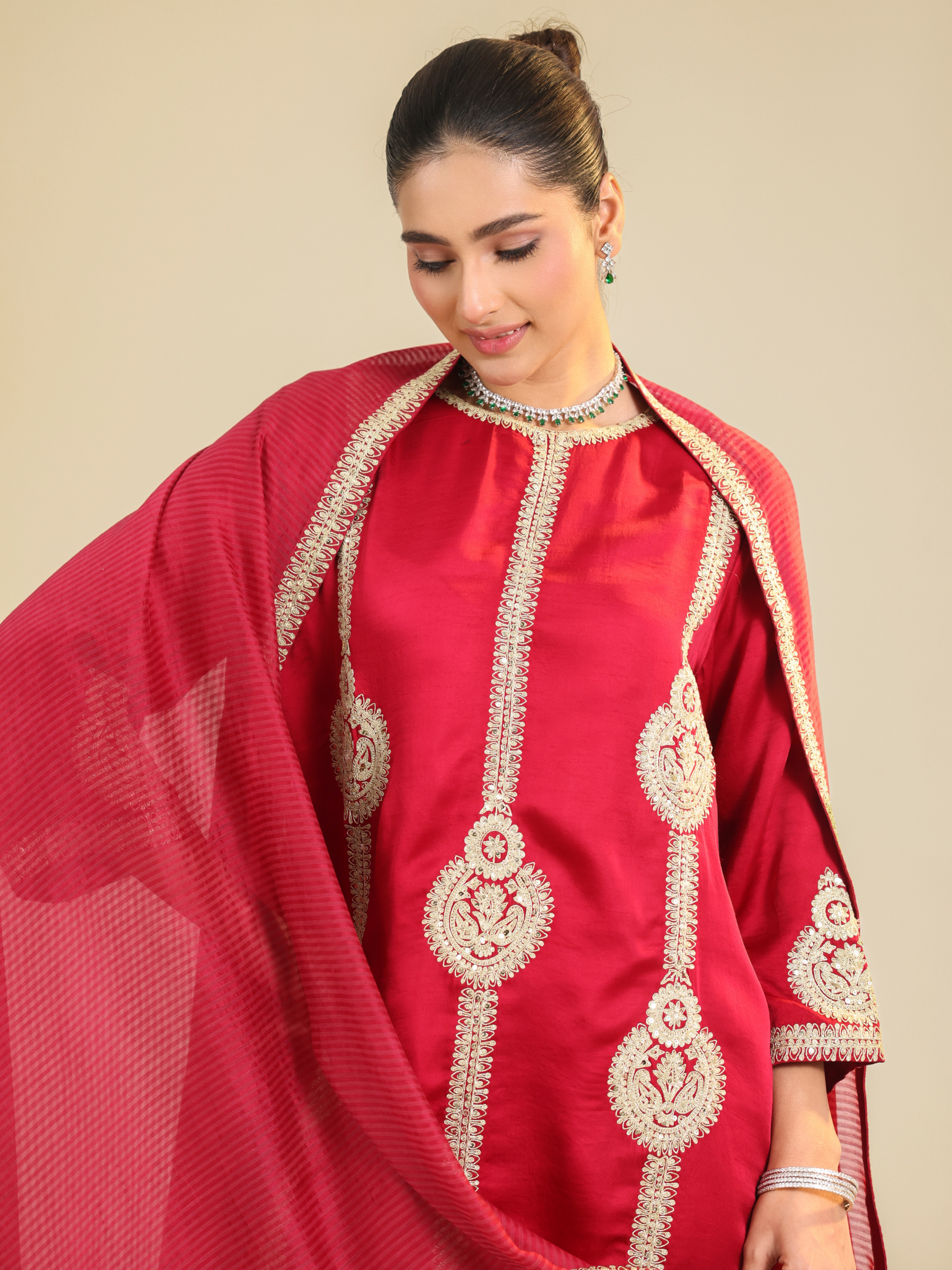 Red Zainaa Kurta Set