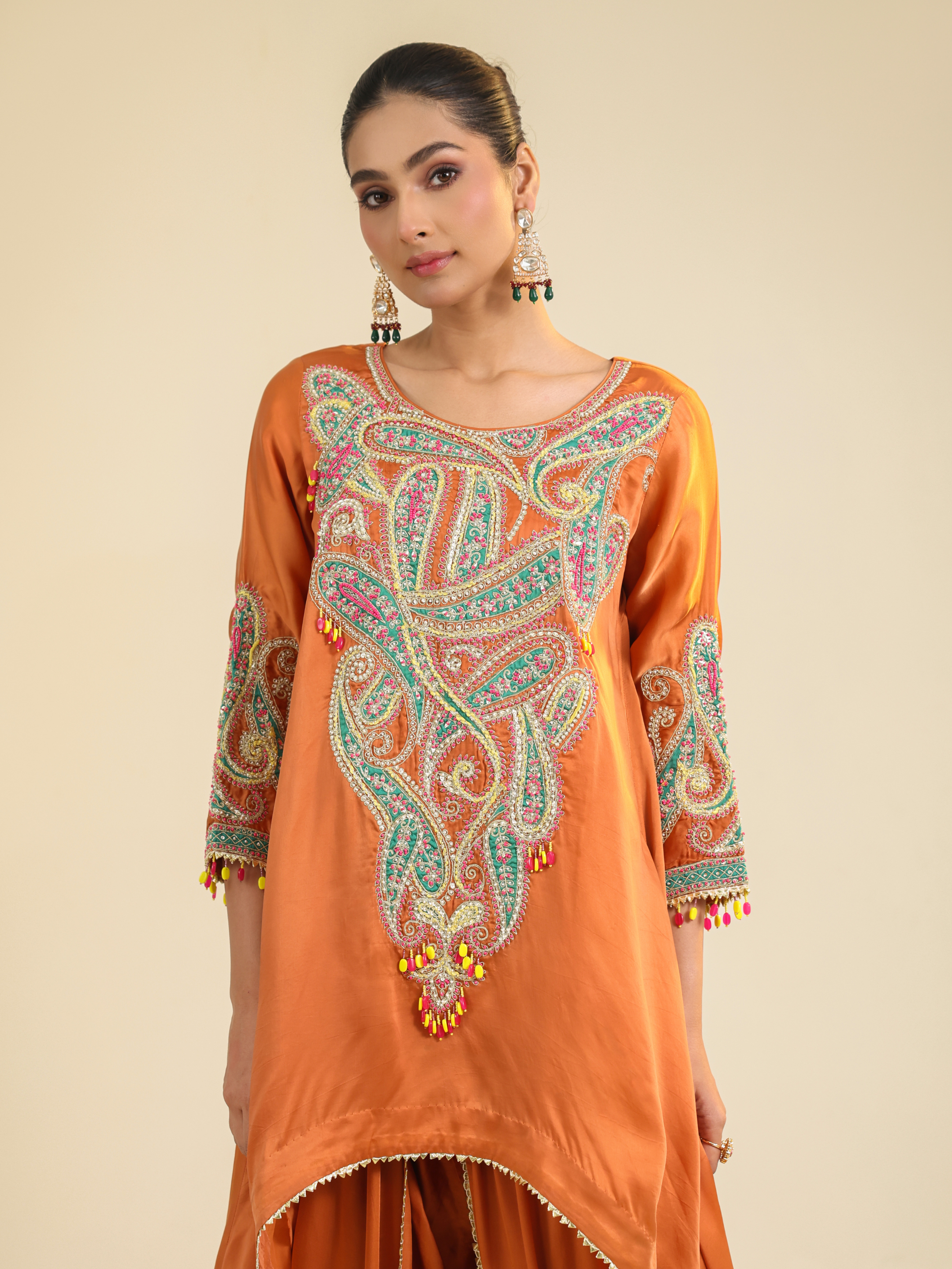 Rust Paisley Asar Kurta Set