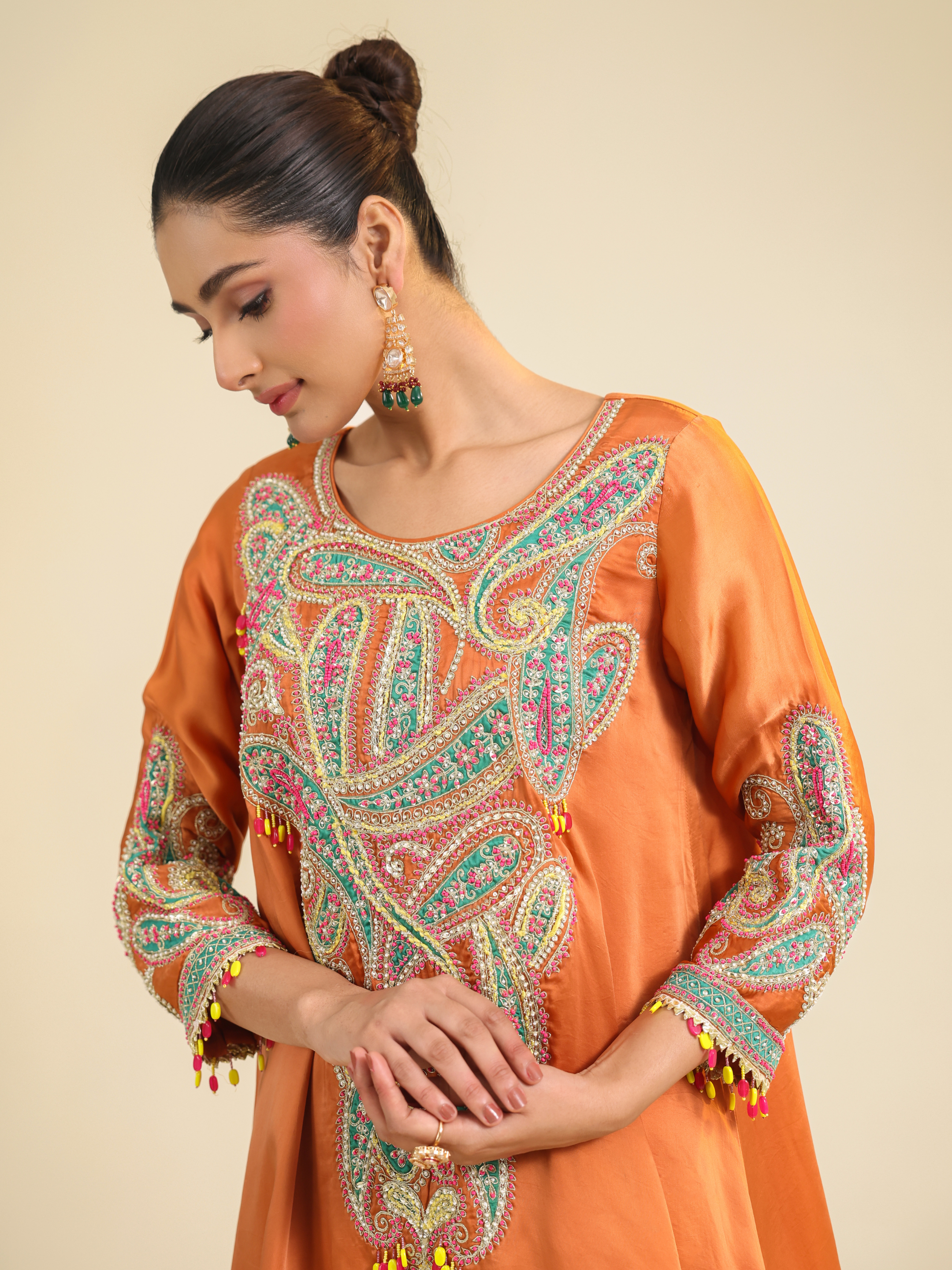 Rust Paisley Asar Kurta Set