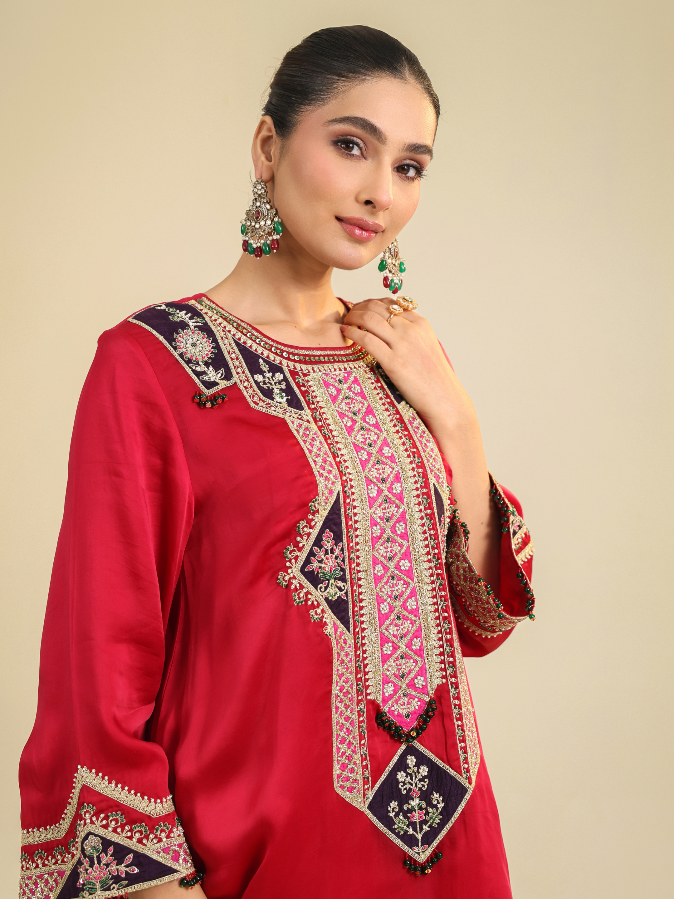 Red Amayra Kurta Set