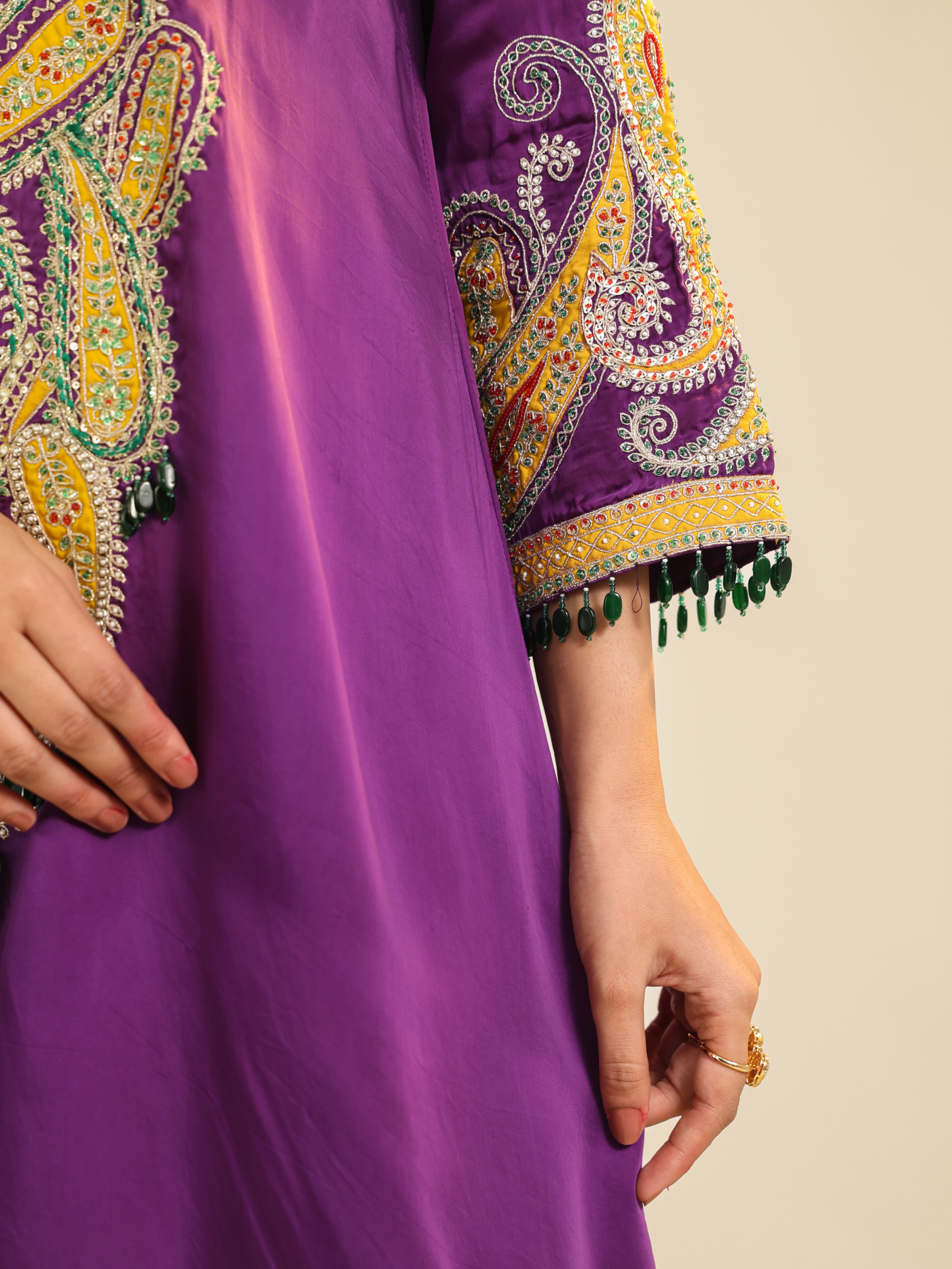 Purple Paisley Asar Kurta Set