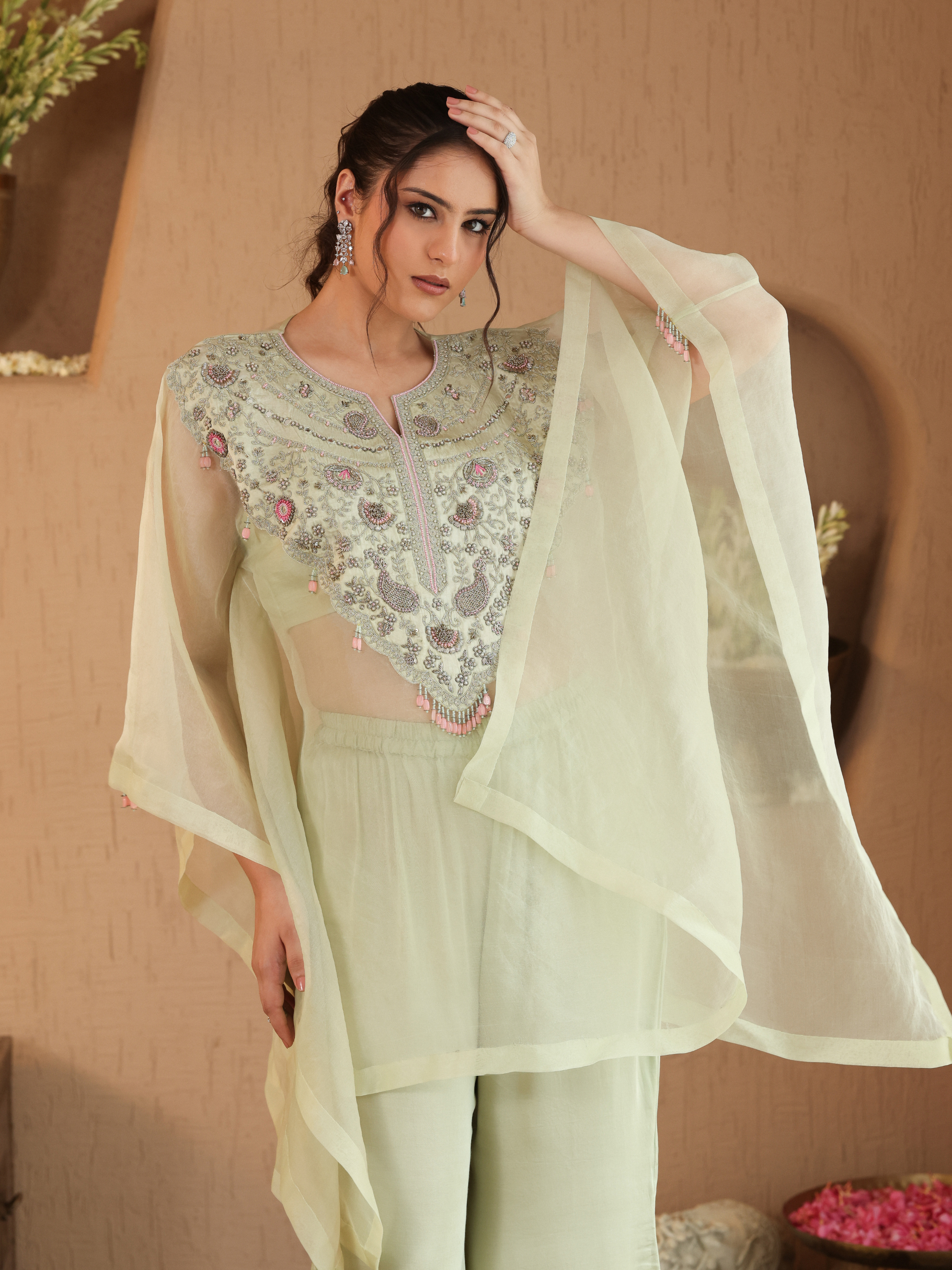 Pastel Green Rivaa Coord Set