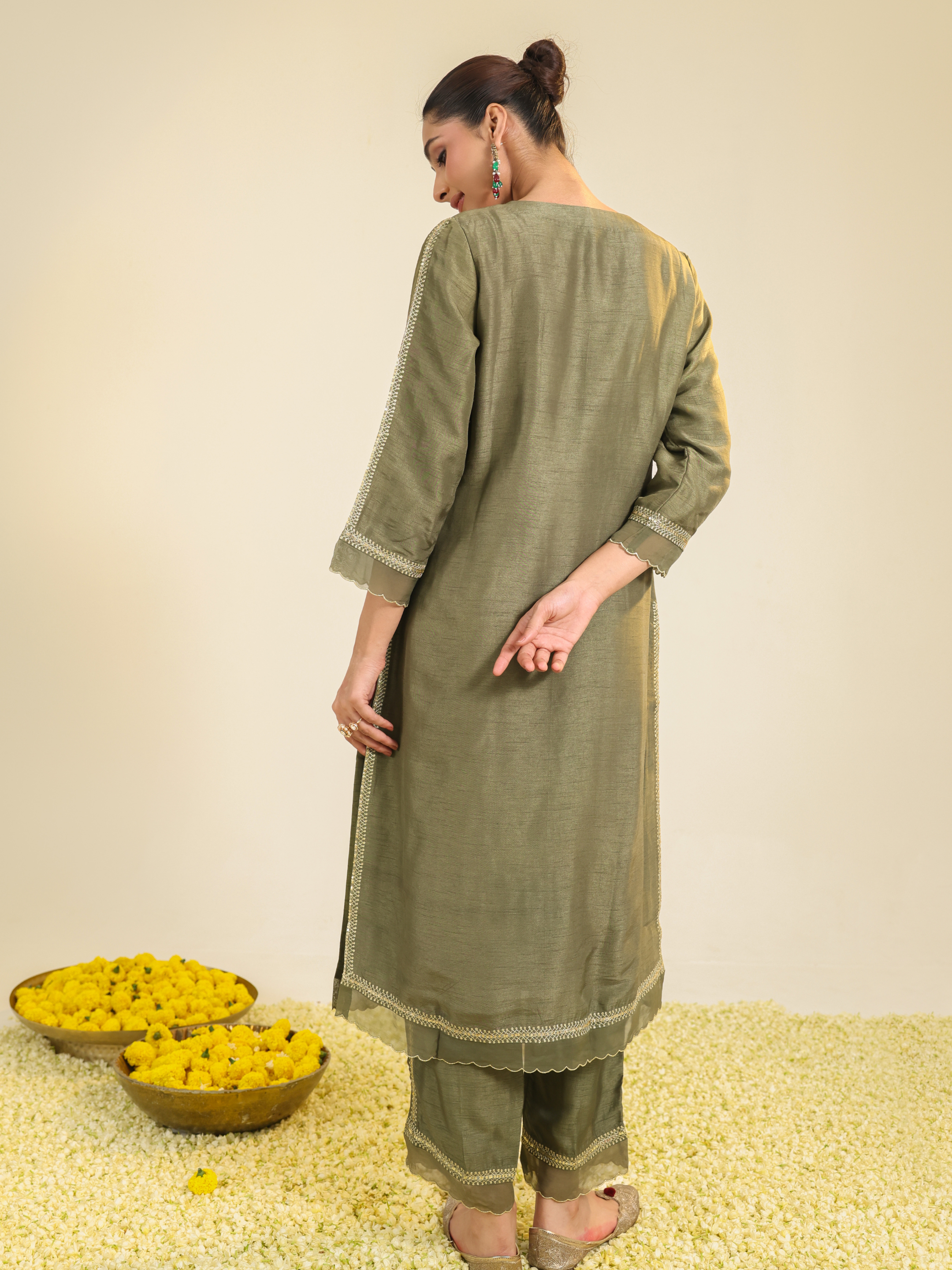 Sage Green Mughal Kurta Set