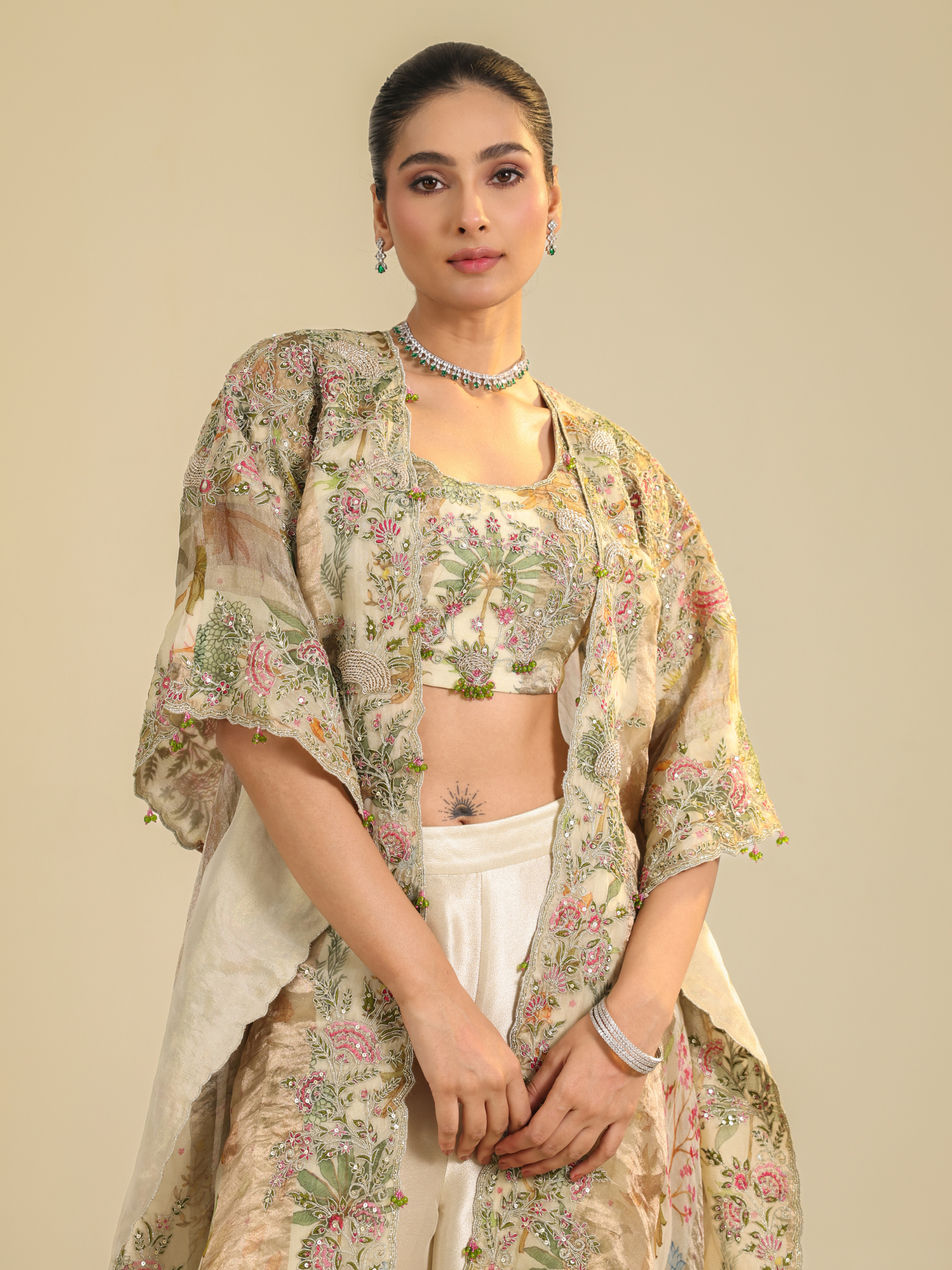 Multi Color Tropical Print Coord Set
