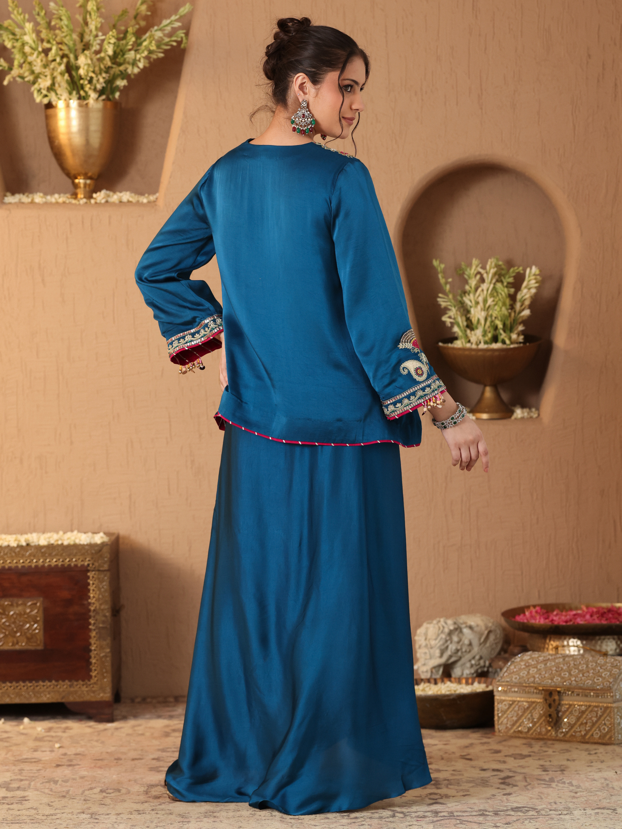 Turquoise Blue Gulrez Co-ord Set