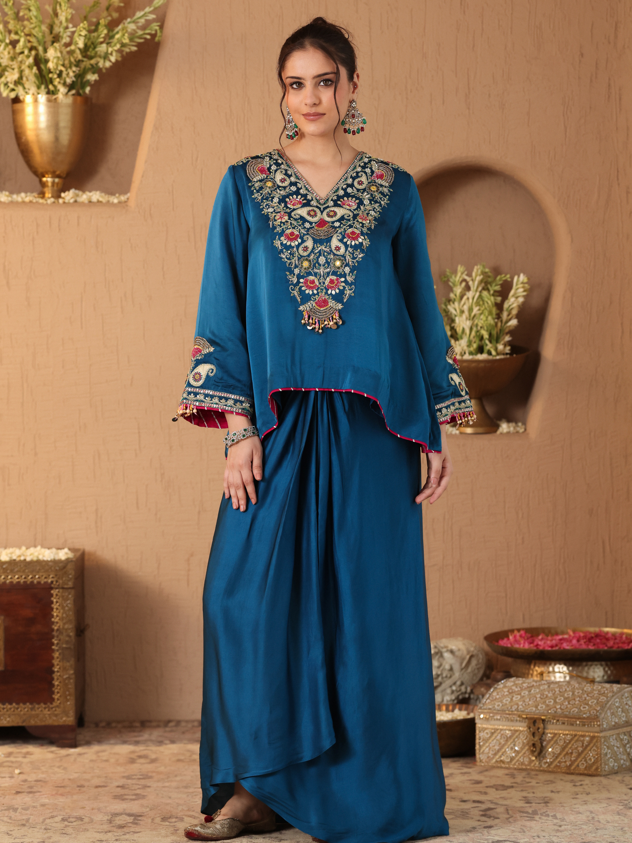 Turquoise Blue Gulrez Co-ord Set
