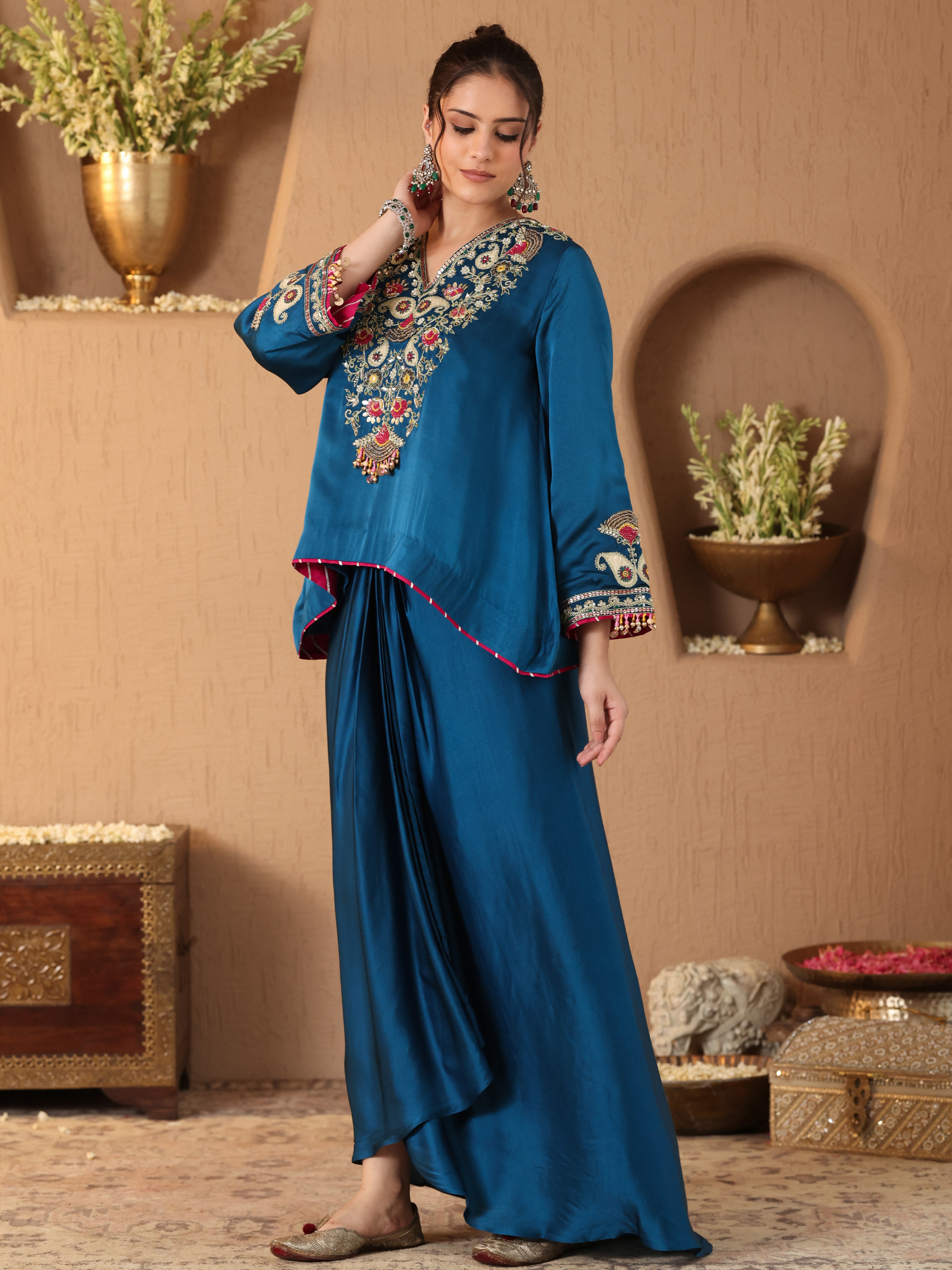 Turquoise Blue Gulrez Co-ord Set