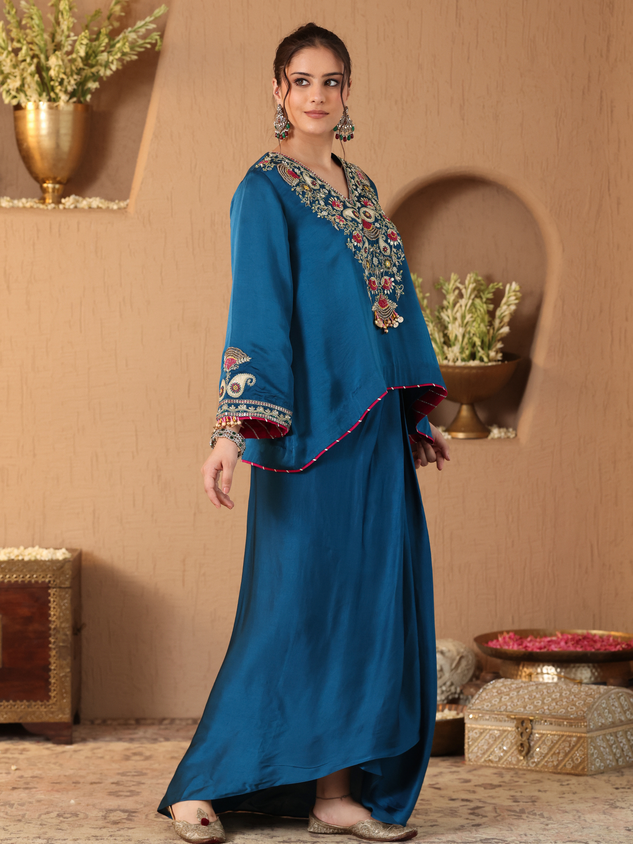 Turquoise Blue Gulrez Co-ord Set