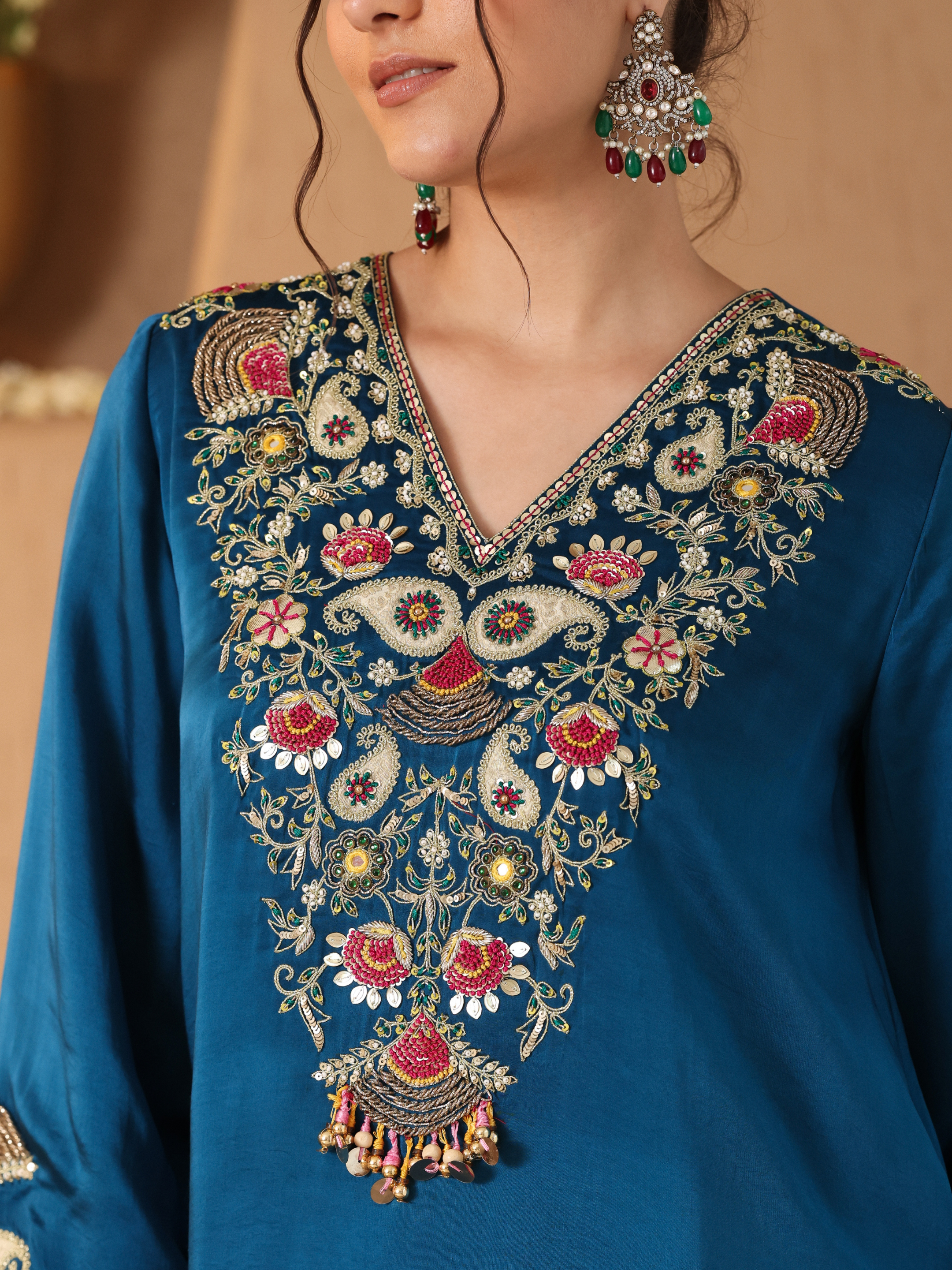 Turquoise Blue Gulrez Co-ord Set