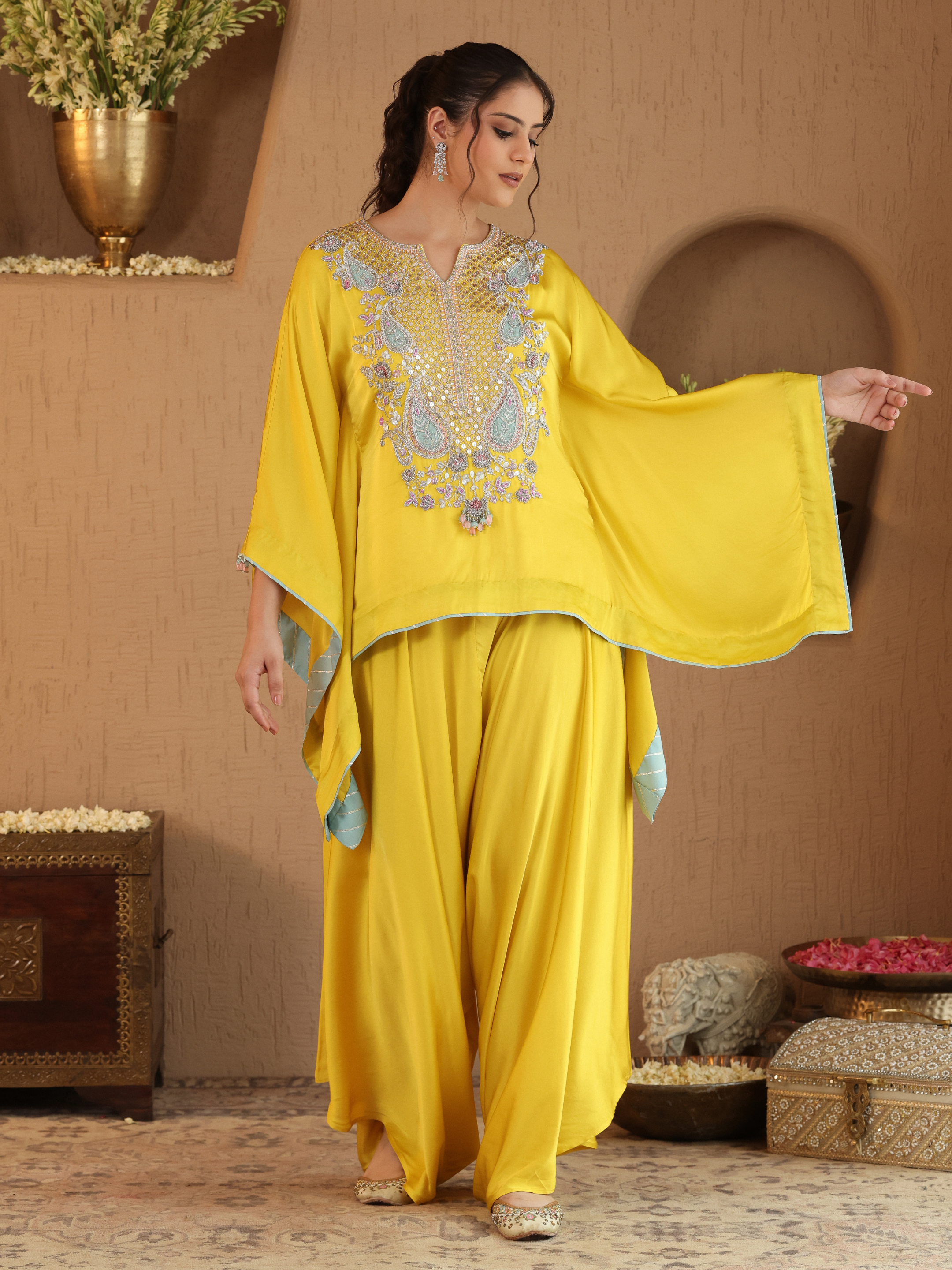 Yellow Deedar Coord Set