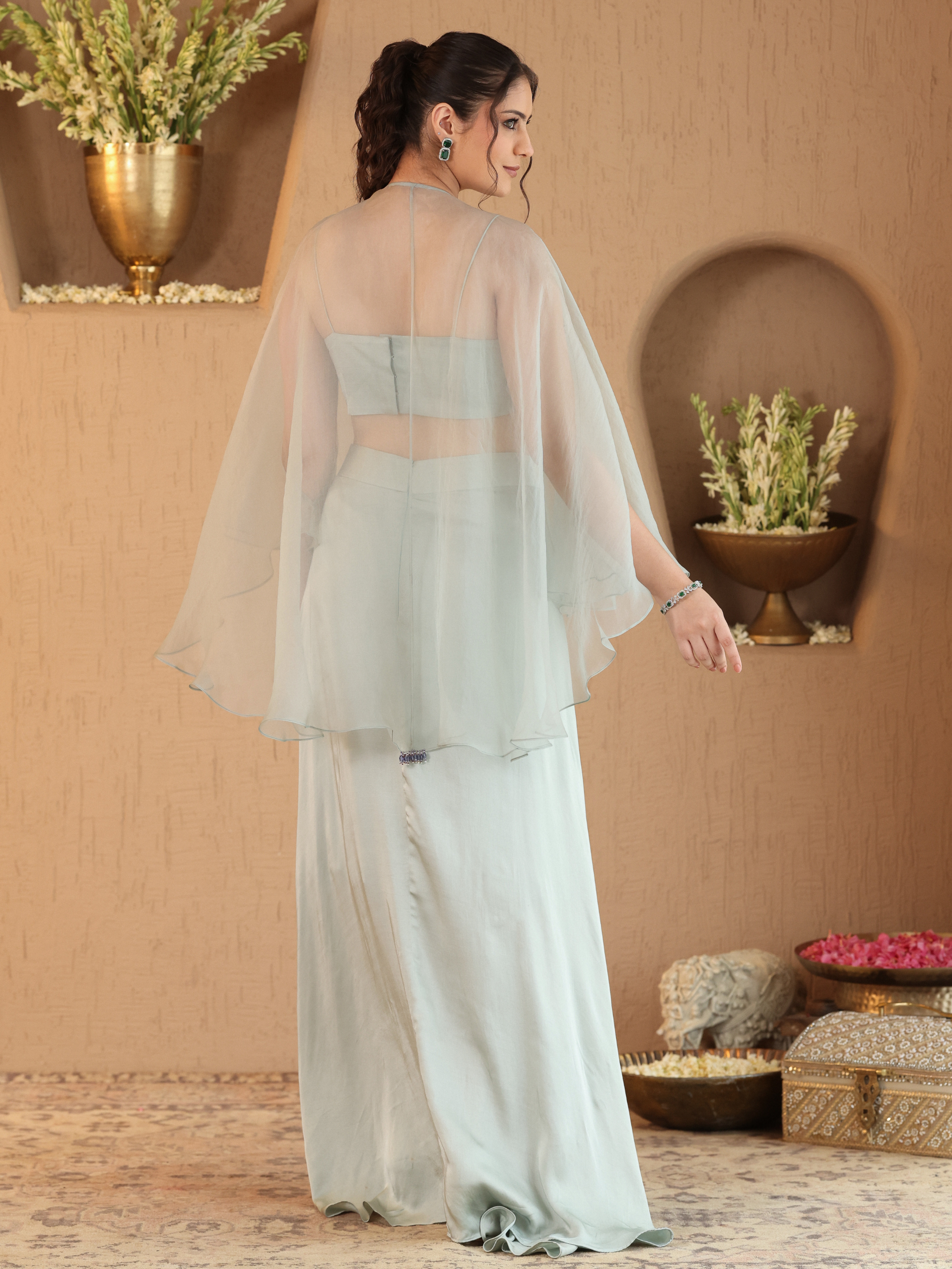 Soft Mint Green Ivara Dhoti Set