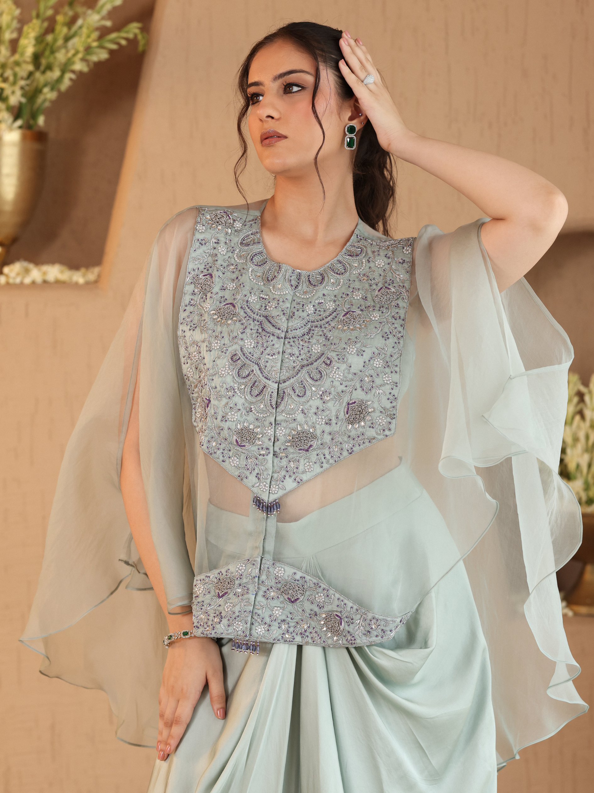 Soft Mint Green Ivara Dhoti Set