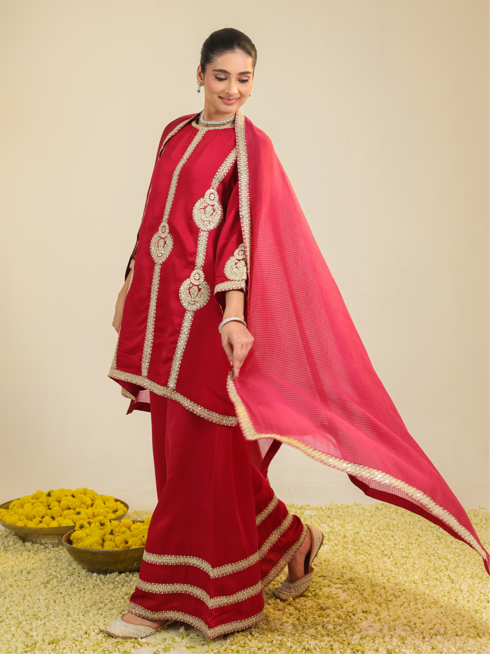 Red Zainaa Kurta Set