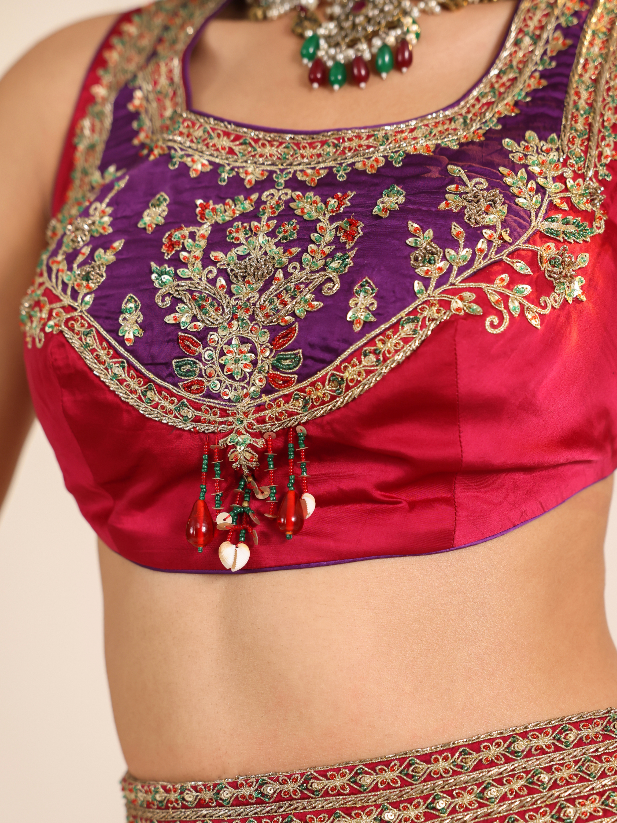 Deep Red Ira Lehenga Set