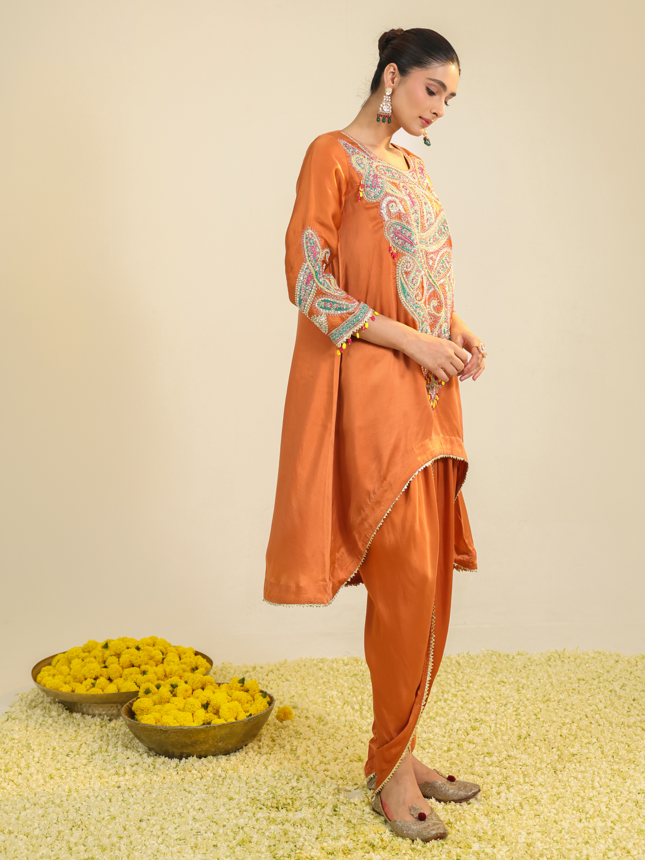 Rust Paisley Asar Kurta Set