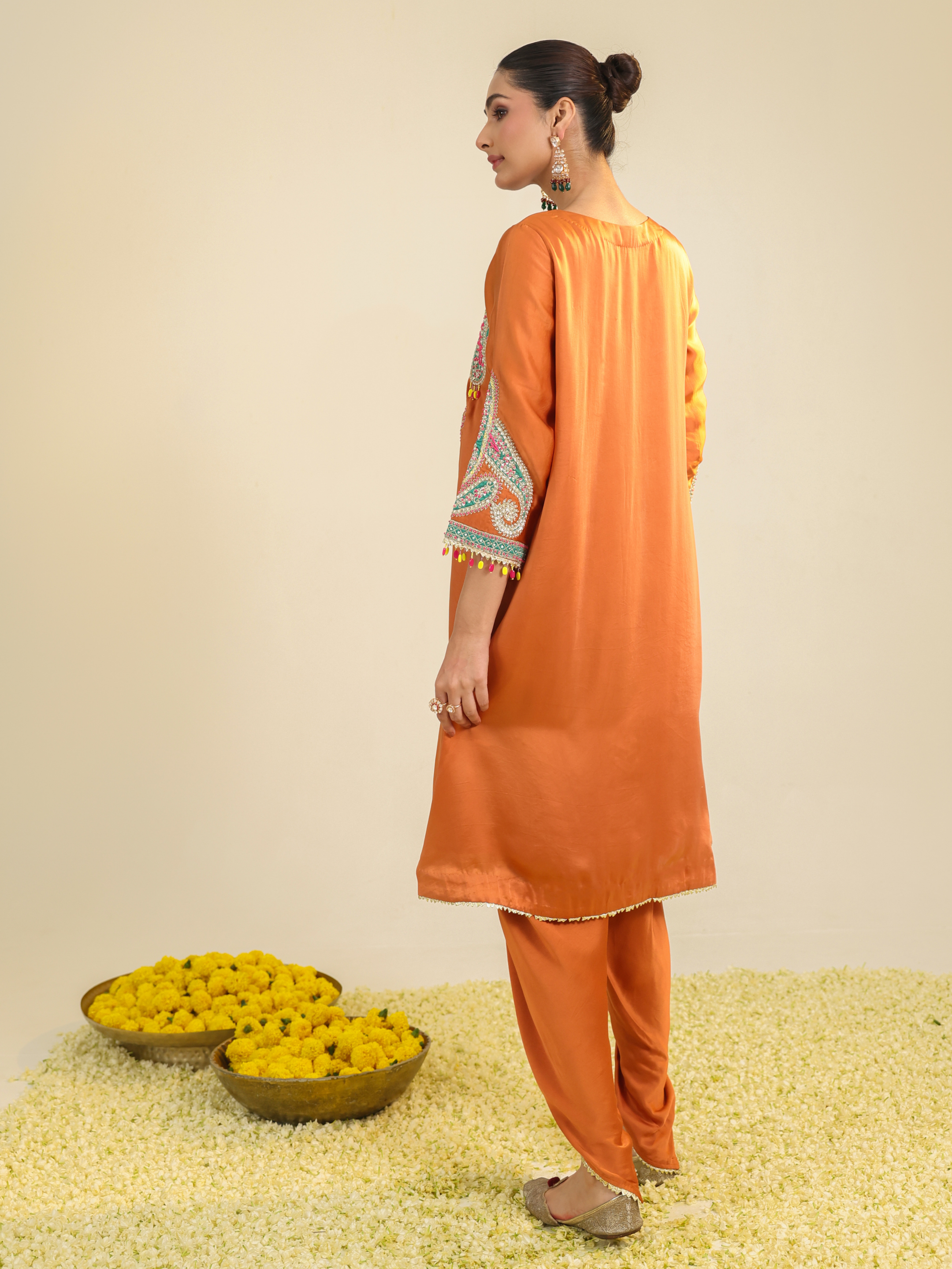 Rust Paisley Asar Kurta Set
