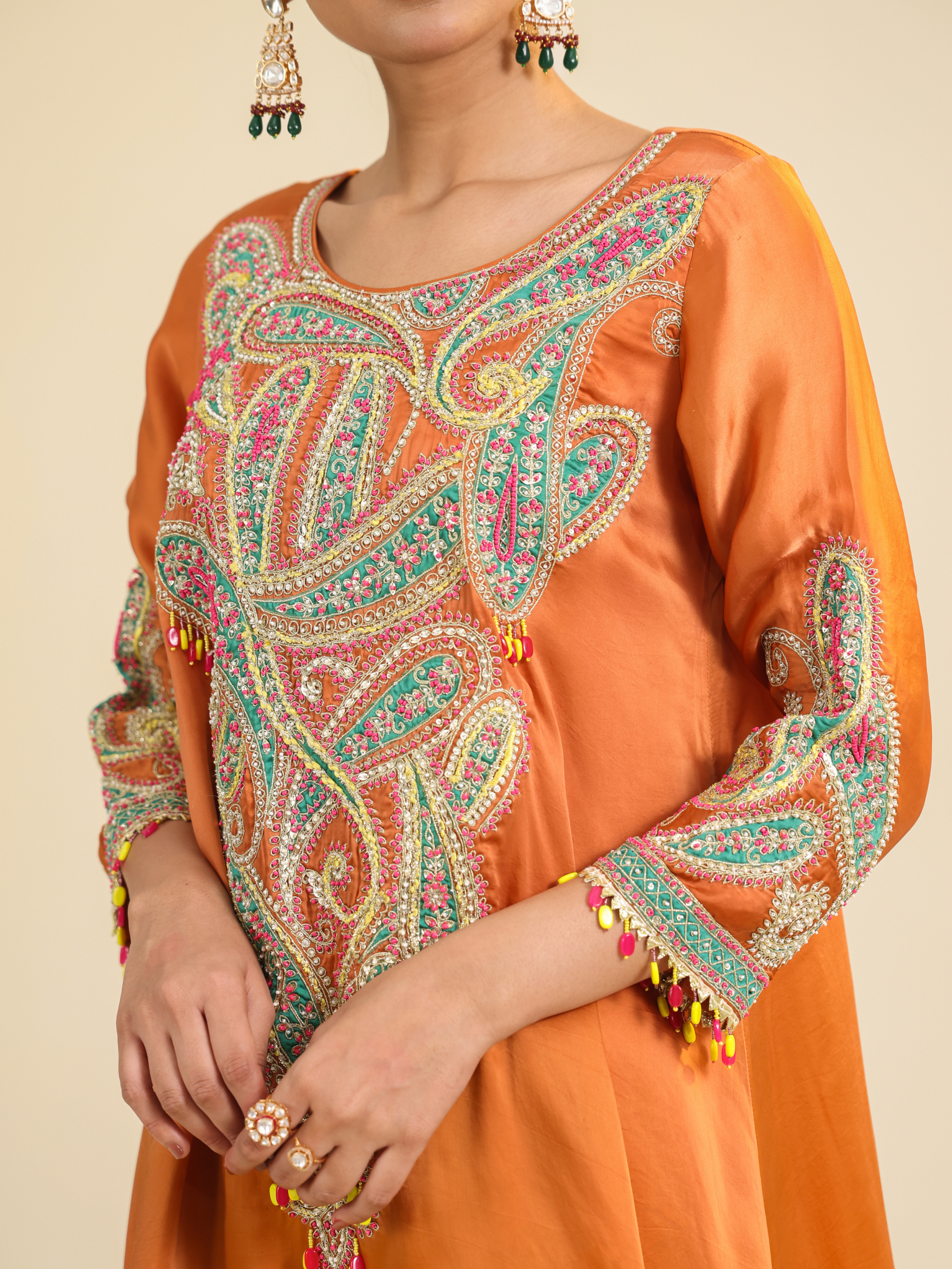 Rust Paisley Asar Kurta Set