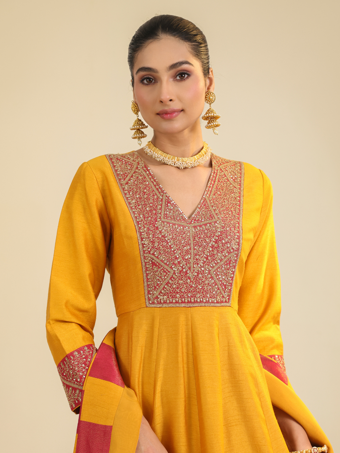 Rust Samaira Anarkali Set