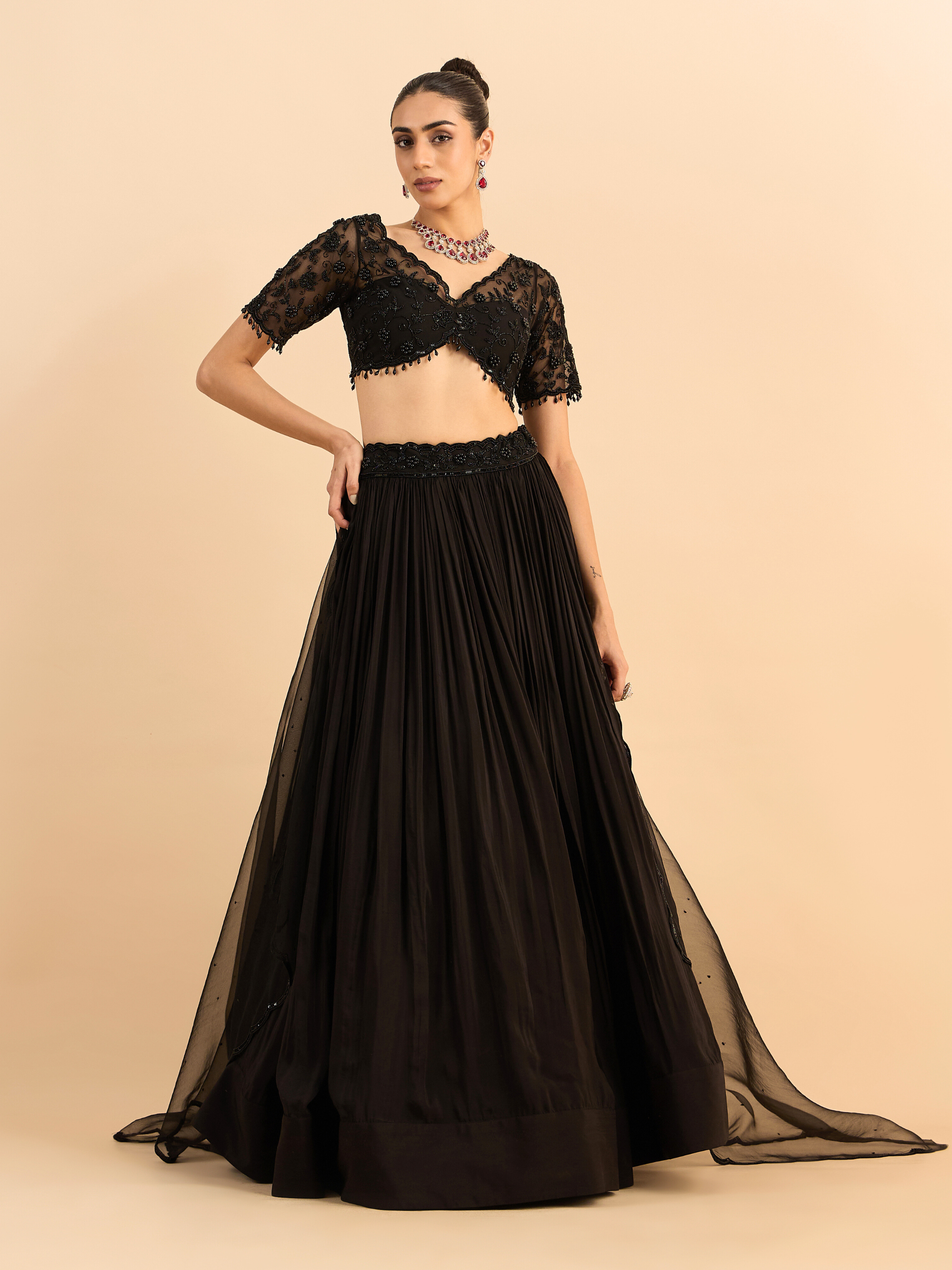 RoohbyRidhimaa- Floral Cascade Lehenga Set