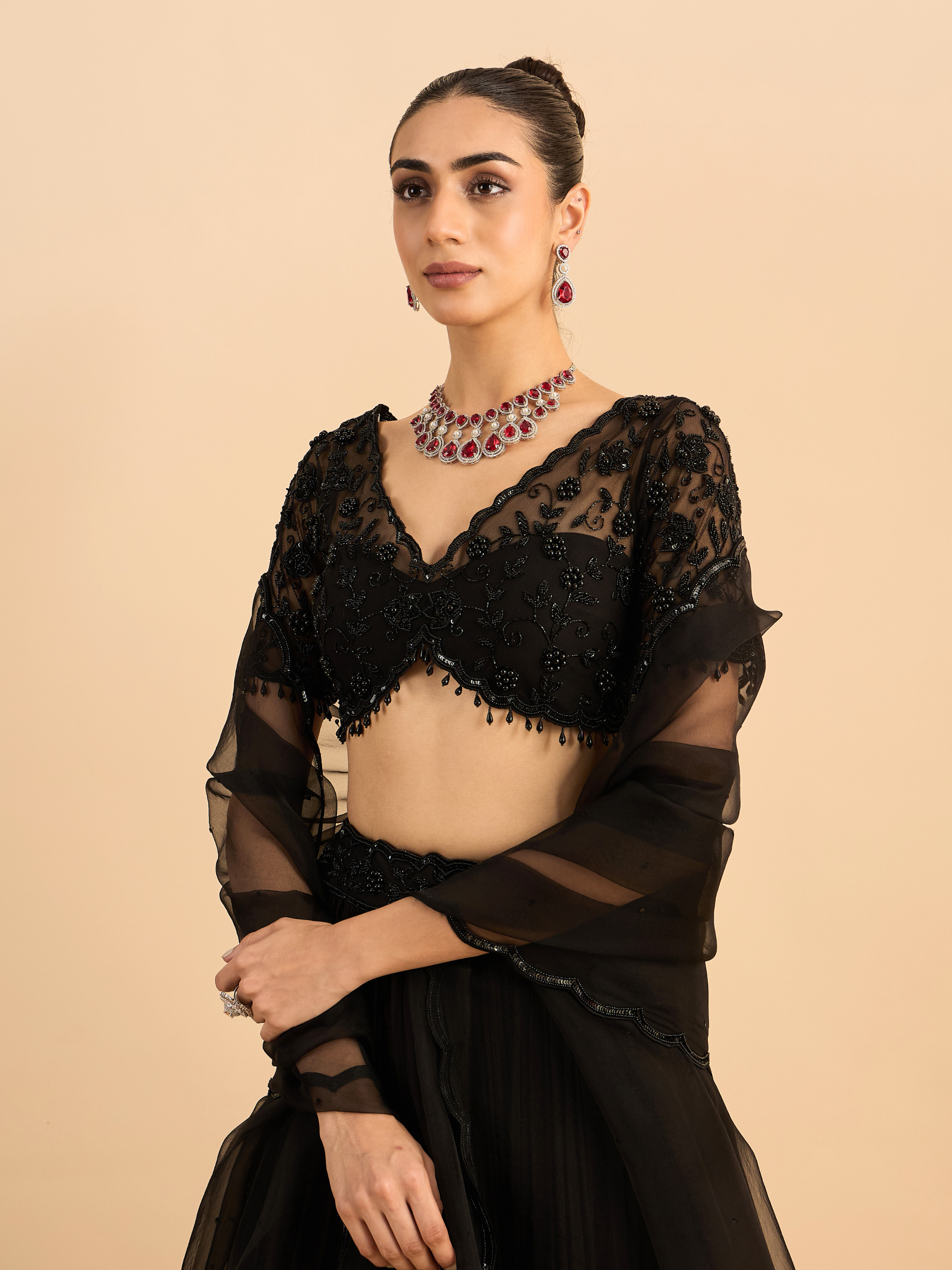 RoohbyRidhimaa- Floral Cascade Lehenga Set