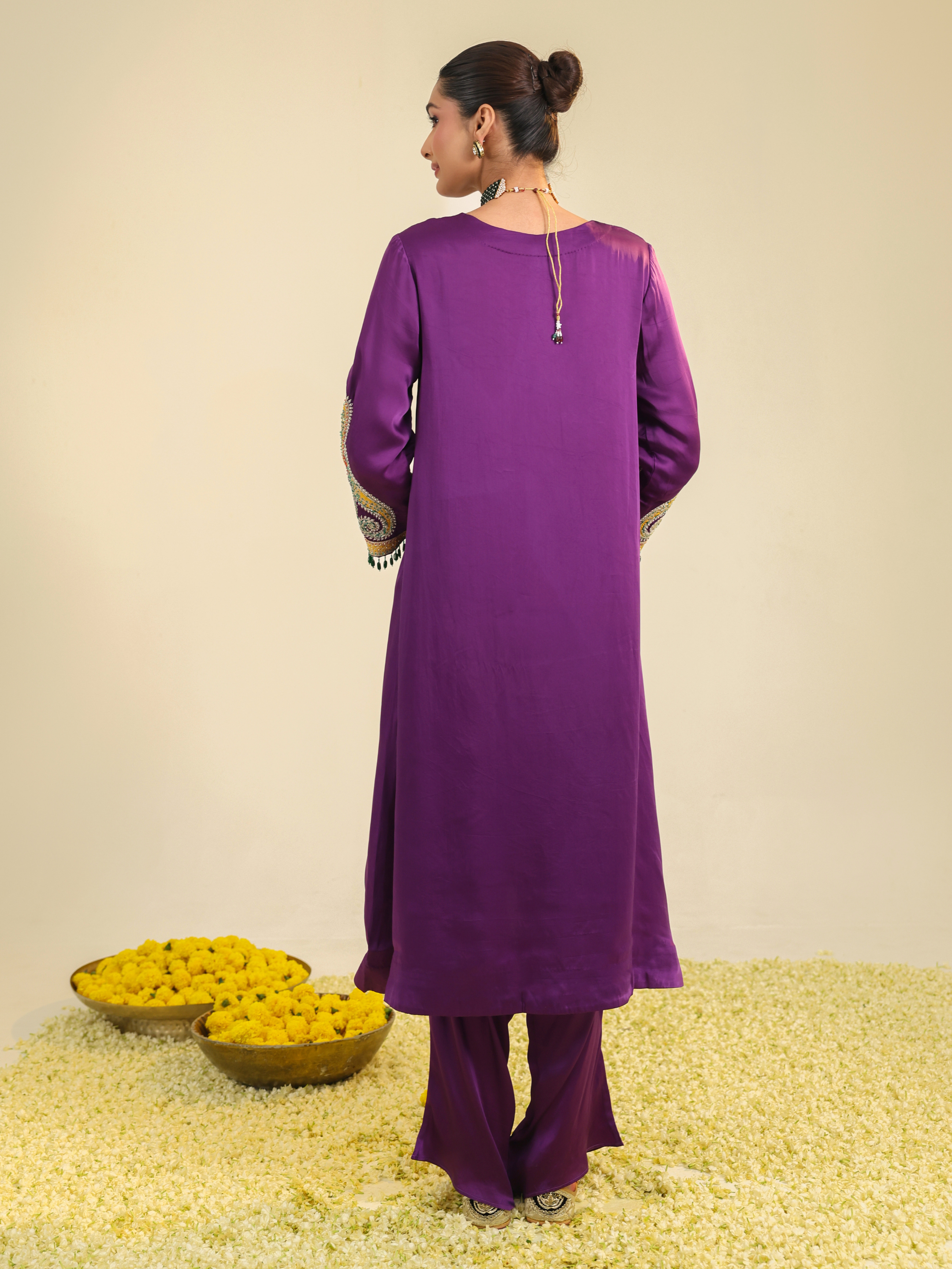 Purple Paisley Asar Kurta Set