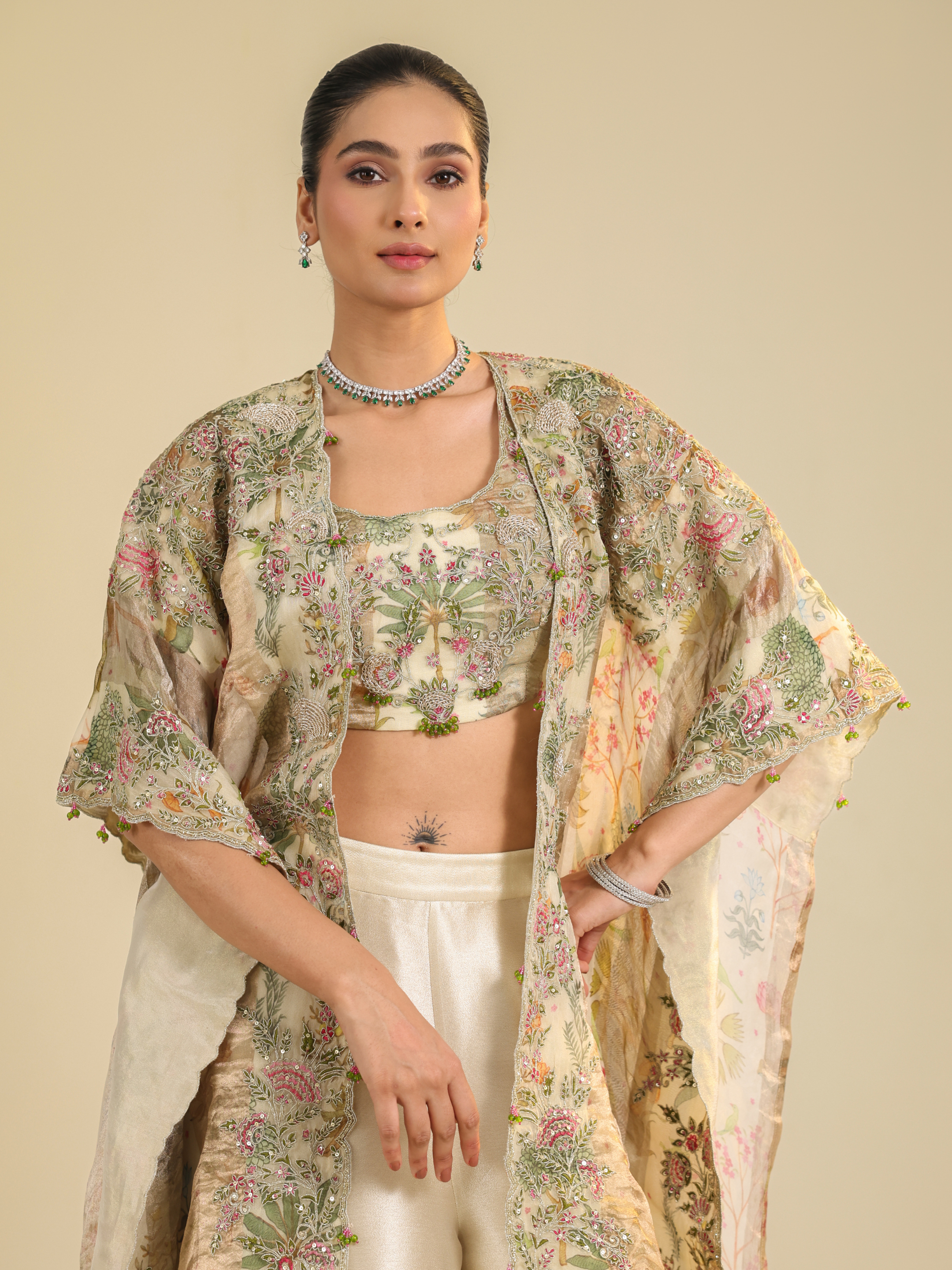 Multi Color Tropical Print Coord Set