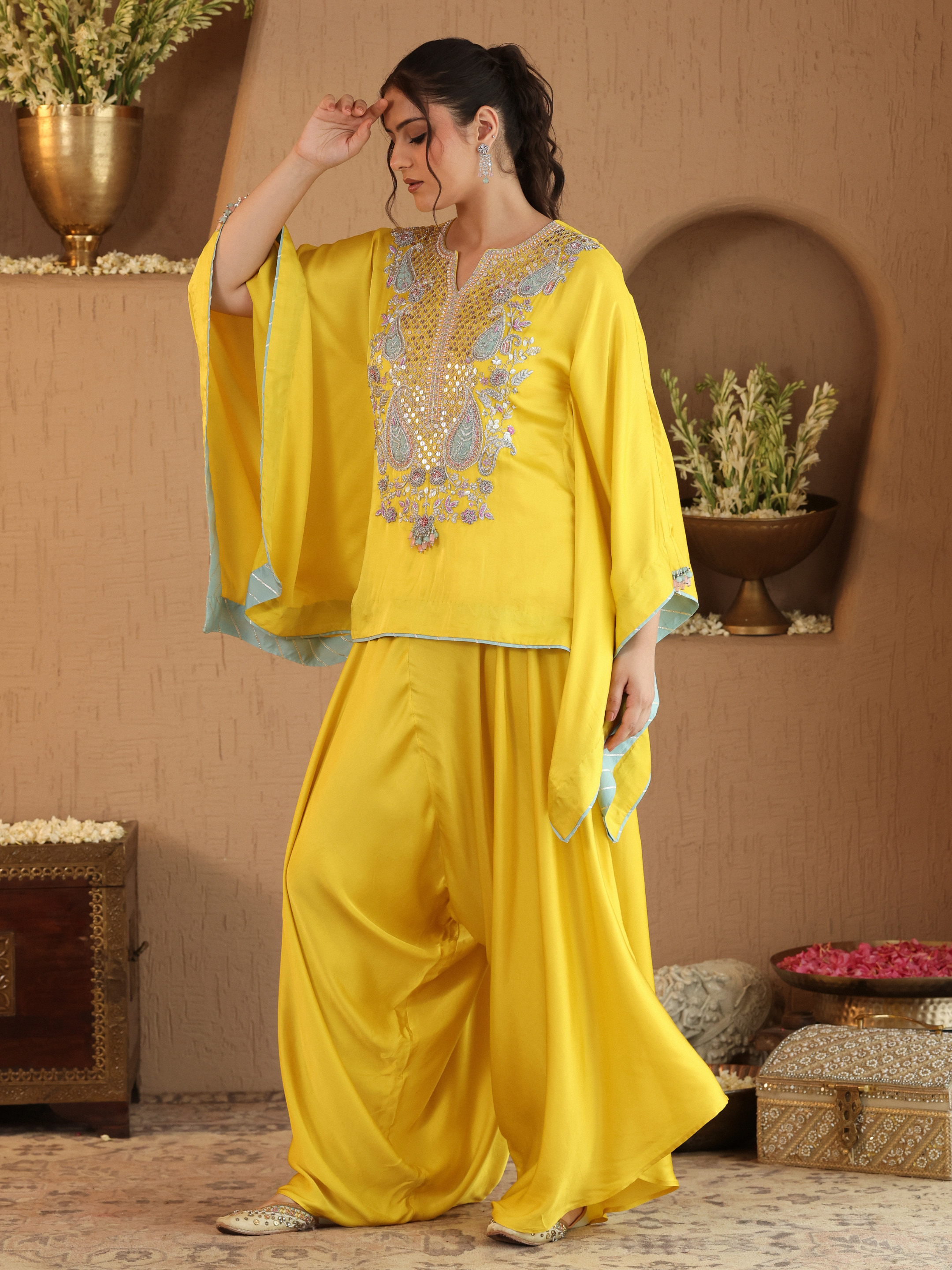 Yellow Deedar Coord Set
